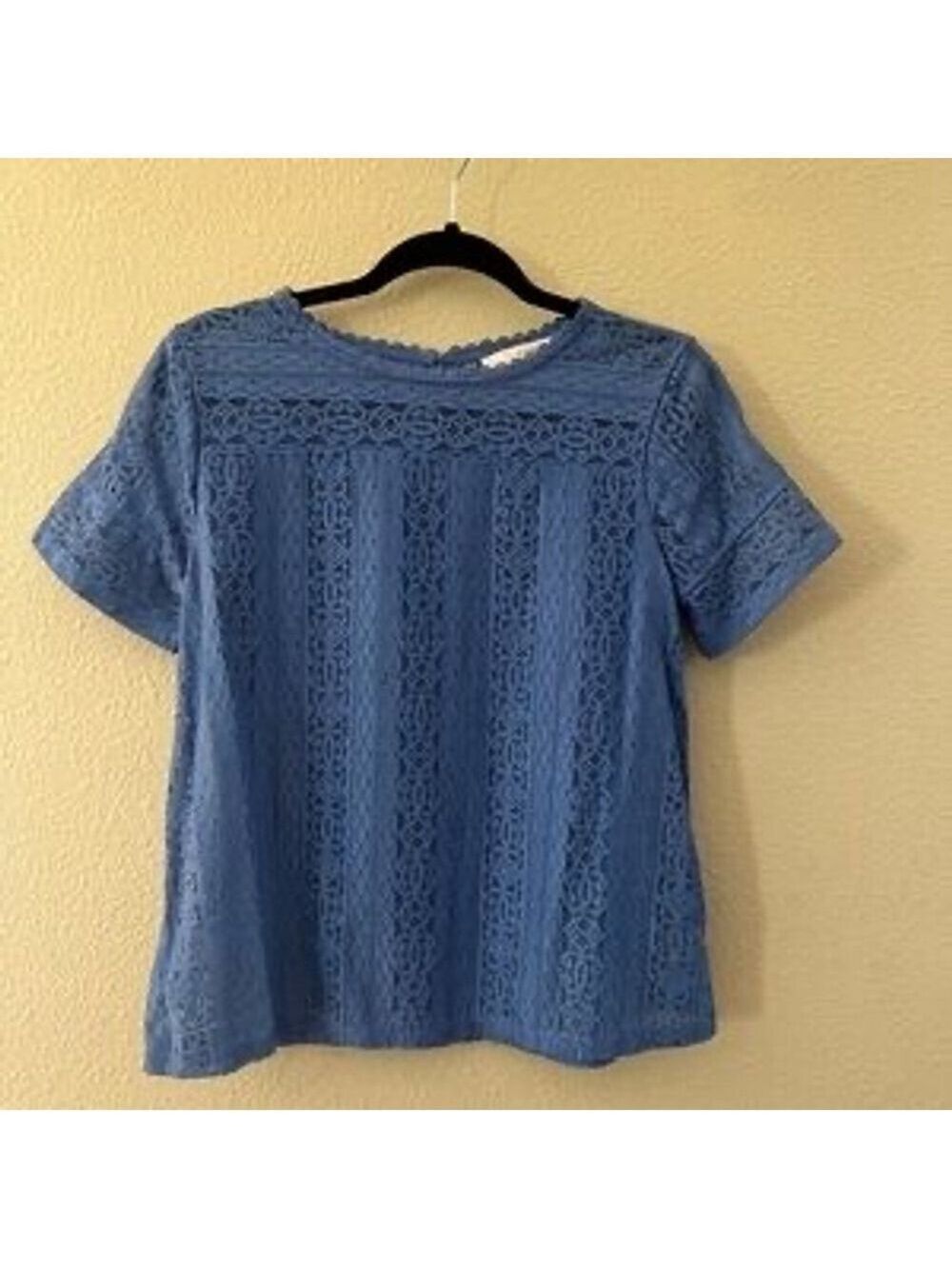 Loft Blue Lace Top Extra Small